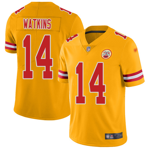 Youth Kansas City Chiefs #14 Watkins Sammy Limited Gold Inverted Legend Football Nike NFL Jersey
